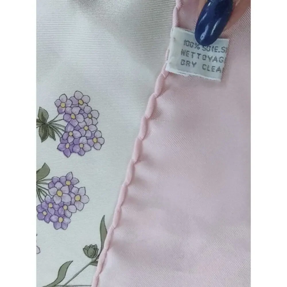 Dior vintage 70s 80s silk scarf floral blooms made in Italy EUC